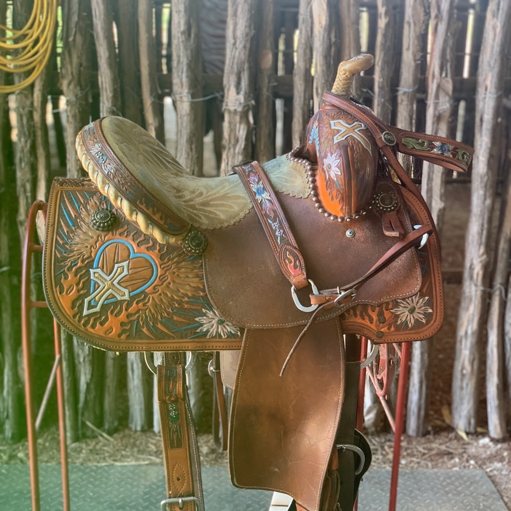 Yocham’s Custom Leather 14 Inch Barrel Saddle - Picture 1 of 14